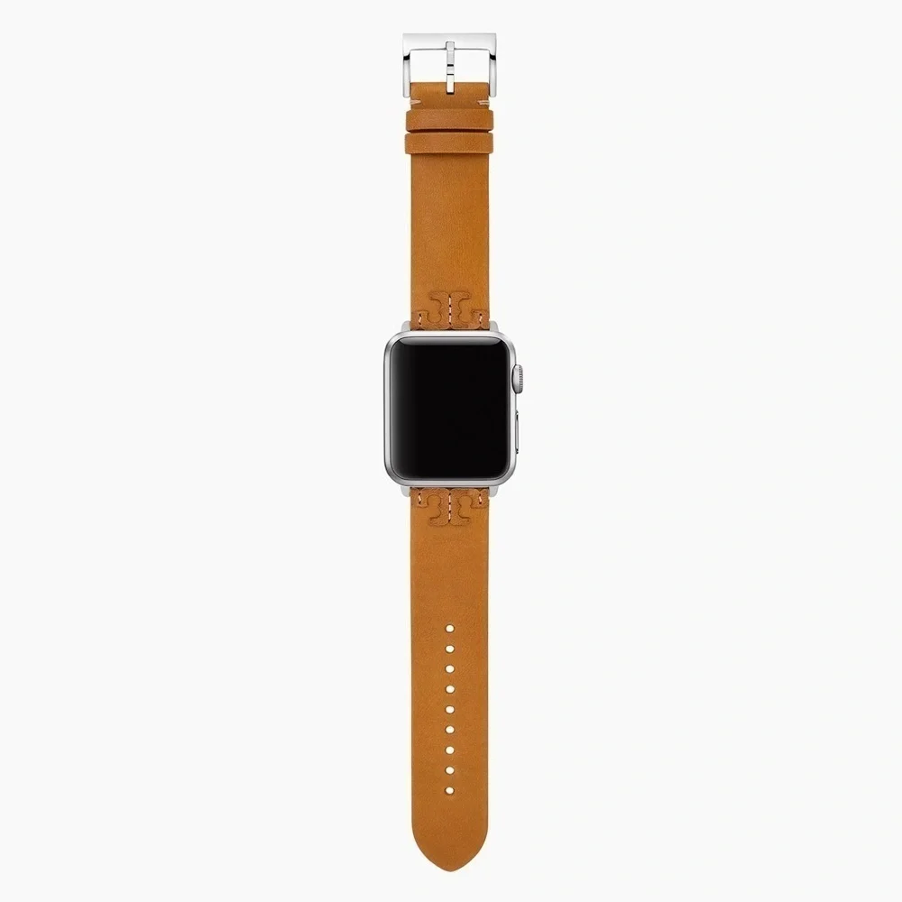 NWT! New! Tory Burch Apple Watch Band 38-45mm -Mcgraw Leather -Tan